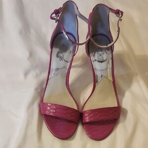 Michael Kors Pink Satin Heels with Ankle Strap